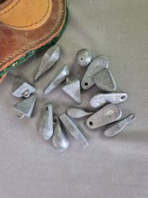 Leather Rod-Holder Gimbal Belts ×2 + Assorted Lead Sinkers