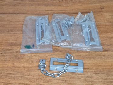 Door Security Chain Guards ×4 plus Brass Rim Night Latch