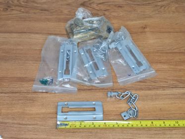 Door Security Chain Guards ×4 plus Brass Rim Night Latch