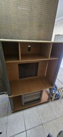 Wooden TV / Media Stand with Glass-Door Cabinet