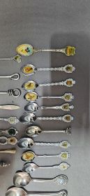 Collection of ±22 Silver-Plated Souvenir / Collectible Teaspoons