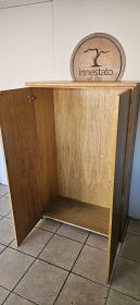 Light Oak 2-Door Storage Cabinet — Empty Carcass, Add Your Own Shelves