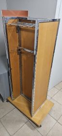 Retail Display Stand with Hook Arms & Mirror (Castor Base)