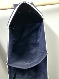 Hanging Wardrobe Organiser — Navy, 5 Shelves, 38 × 122cm