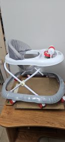 Baby Walker — Grey & White with Activity Tray