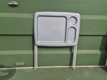 Folding Plastic Snack / TV Tray Table with Cup Holder