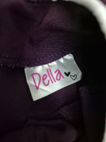 Della Two-Piece Uniform / Scrub Set — Aubergine with White Piping, Size L
