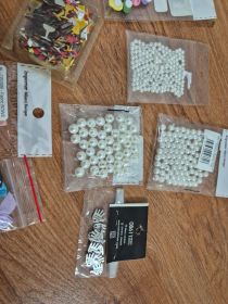 Scrapbooking Embellishment Bundle — Roses, Bows, Pearls & Brads