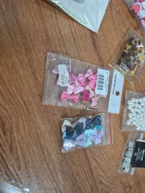 Scrapbooking Embellishment Bundle — Roses, Bows, Pearls & Brads