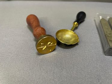 Wax Seal Stamp Kit — Brass Bow Seal, Spoon & Sealing Wax