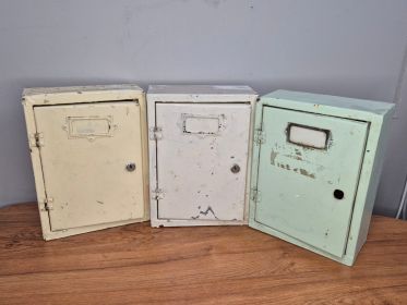 Three Vintage Metal Medicine Cabinets — 31 × 22cm