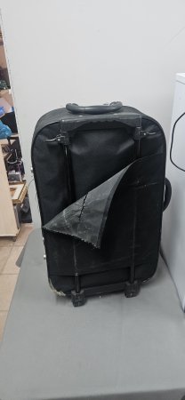 Black Wheeled Soft-Shell Suitcase (Large, Backing Torn)