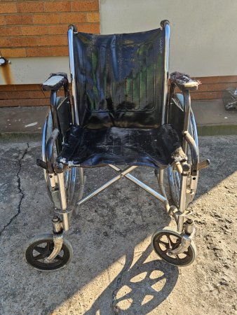 Folding Manual Wheelchair — Chrome Frame, Spoked Wheels