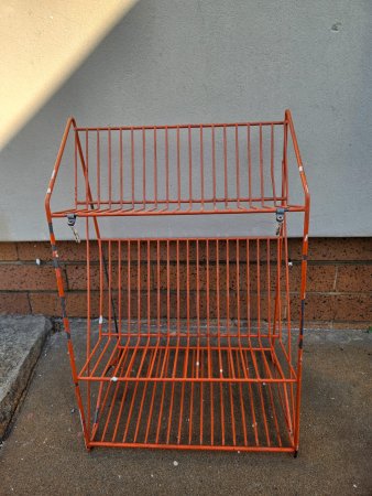Orange Metal 2-Tier Wire Display / Shoe Rack