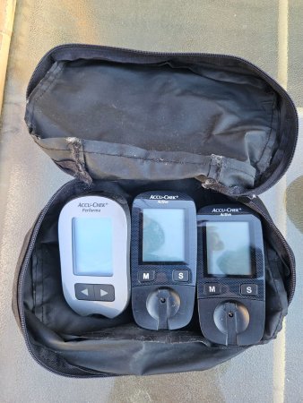 Accu-Chek Glucometer Set in Zip Case — Performa + 2x Active