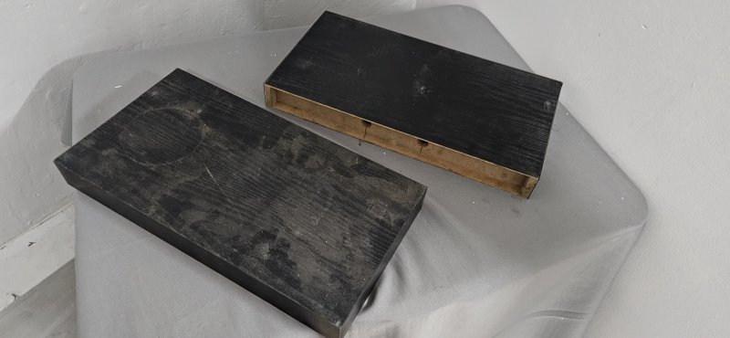 Pair of Black Floating Shelves (Shelves Only — No Brackets)