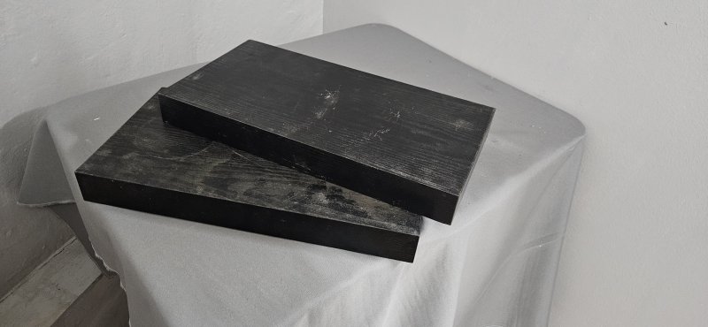 Pair of Black Floating Shelves (Shelves Only — No Brackets)