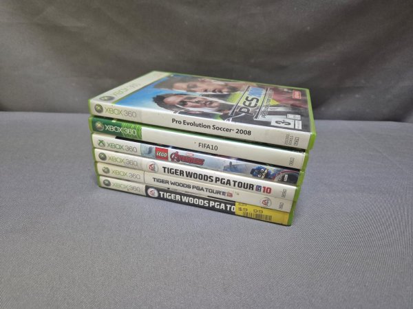 Xbox 360 Game Bundle ×6 — FIFA, PES, LEGO Avengers & Tiger Woods PGA Tour
