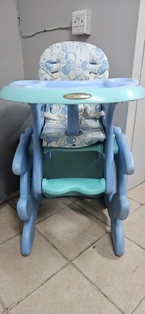 Little One Baby High Chair with Double Tray & Harness