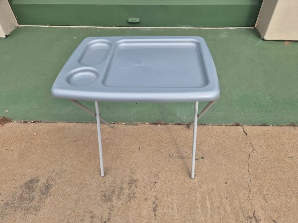 Folding Plastic Snack / TV Tray Table with Cup Holder
