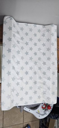 Baby Changing Mat — Padded, Grey Star Print