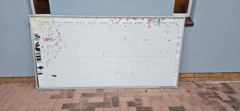 Magnetic Annual Year-Planner Whiteboard — ~2m, Aluminium Frame