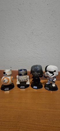 Star Wars Funko Pop! Bundle x4 — BB-8, R2-D2, Darth Vader & First Order Stormtrooper (Loose)
