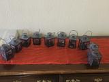 10 × Mini Christmas Metal Tea-Light Lanterns + Box of Tealights - Image 2