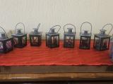 10 × Mini Christmas Metal Tea-Light Lanterns + Box of Tealights - Image 1