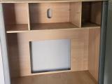 Wooden TV / Media Stand with Glass-Door Cabinet - Image 1