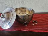 Silver-Plated Footed Lidded Bowl / Sugar Tureen — Vintage - Image 2