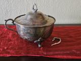 Silver-Plated Footed Lidded Bowl / Sugar Tureen — Vintage - Image 1