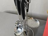 LinYu Stainless Steel Kitchen Utensil Set with Stand (One Piece Missing) - Image 1