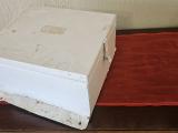 Vintage White-Painted Metal Hinged Storage Box - Image 2