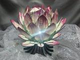 Hand-Painted Wooden Protea Light Sculpture — LED Table Art Piece (~30 cm) - Image 2