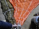 Round Parachute — Orange & Olive Canopy with Harness & Rigging Lines - Image 1