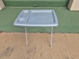 Folding Plastic Snack / TV Tray Table with Cup Holder - Image 1