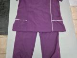 Della Two-Piece Uniform / Scrub Set — Aubergine with White Piping, Size L - Image 6