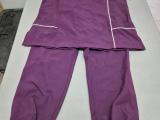 Della Two-Piece Uniform / Scrub Set — Aubergine with White Piping, Size L - Image 5