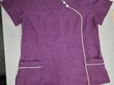 Della Two-Piece Uniform / Scrub Set — Aubergine with White Piping, Size L - Image 1