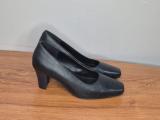 Green Cross Black Leather Court Shoes — Size 39 - Image 1