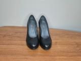 Froggie Black Leather Platform Courts — Size 9 - Image 1