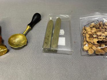 Wax Seal Stamp Kit — Brass Bow Seal, Spoon & Sealing Wax