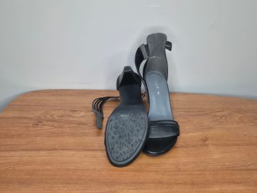 Froggie Black Leather Strappy Sandals — Size 8, Ankle Strap