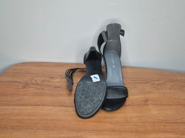 Froggie Black Leather Strappy Sandals — Size 8, Ankle Strap
