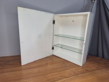 White Painted Bathroom Wall Cabinet — Two Shelves