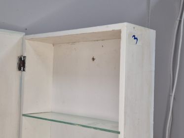 White Painted Bathroom Wall Cabinet — Two Shelves