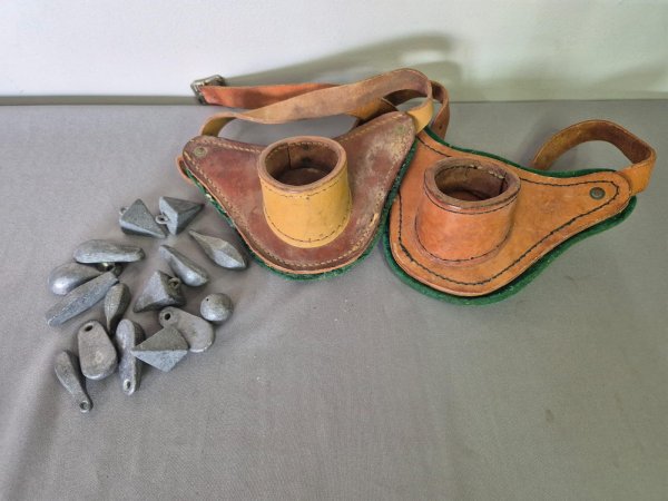 Leather Rod-Holder Gimbal Belts ×2 + Assorted Lead Sinkers