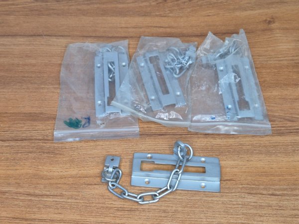 Door Security Chain Guards ×4 plus Brass Rim Night Latch