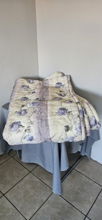 King-Size Quilted Throw Blanket — Lilac & Cream Floral
